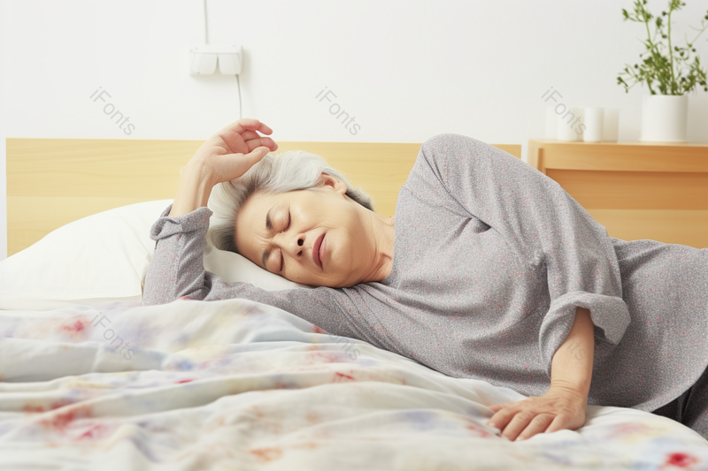 不舒服老年人居家老人头痛卧床休息,高清,摄影图,摄影图片,图片大全,摄影图免费下载
